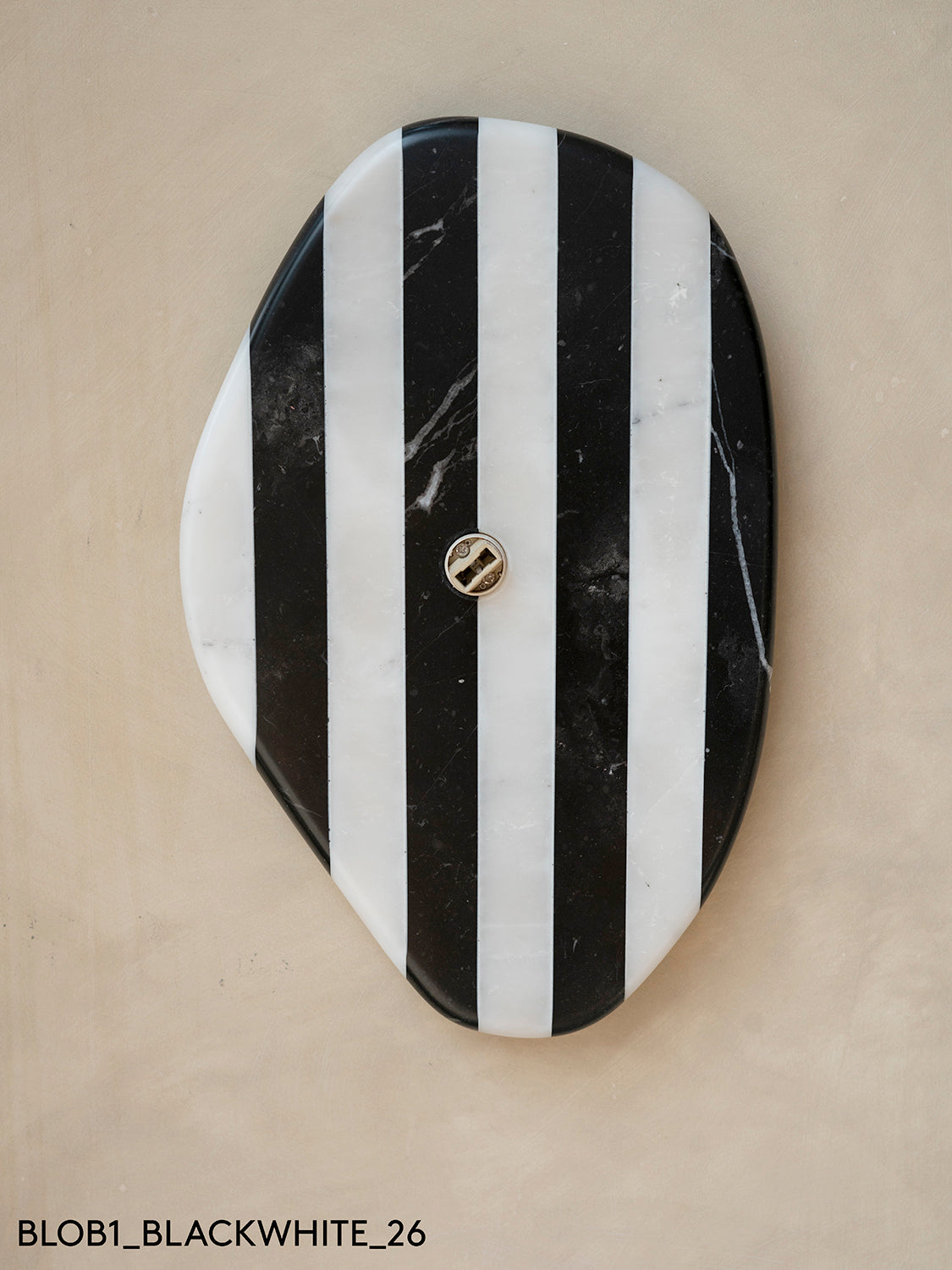 Blob Sconce #1 - Black + White Striped