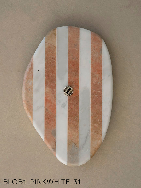 Blob Sconce #1 - Pink +White Striped