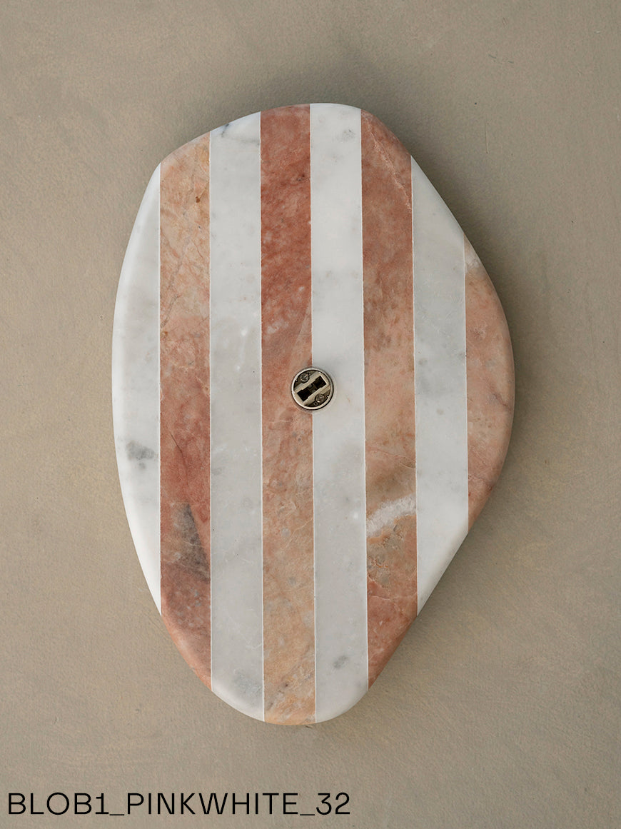 Blob Sconce #1 - Pink +White Striped