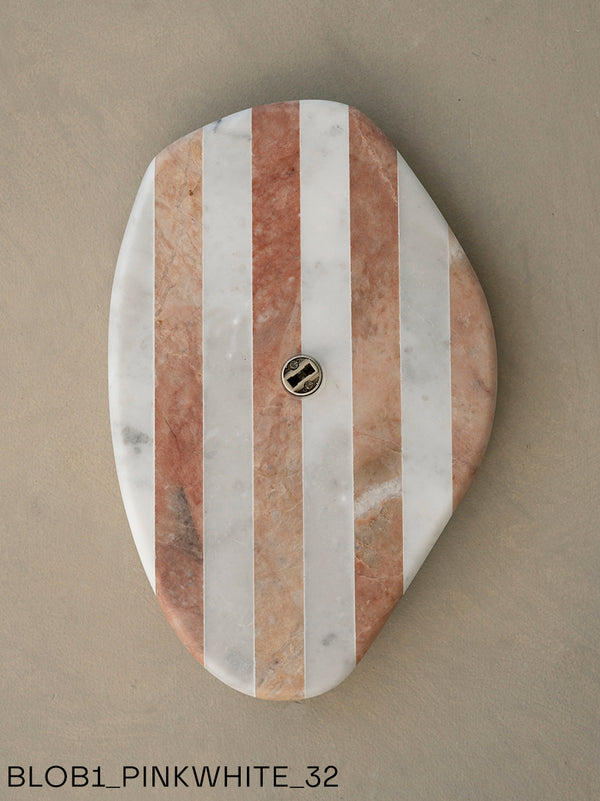 Blob Sconce #1 - Pink +White Striped