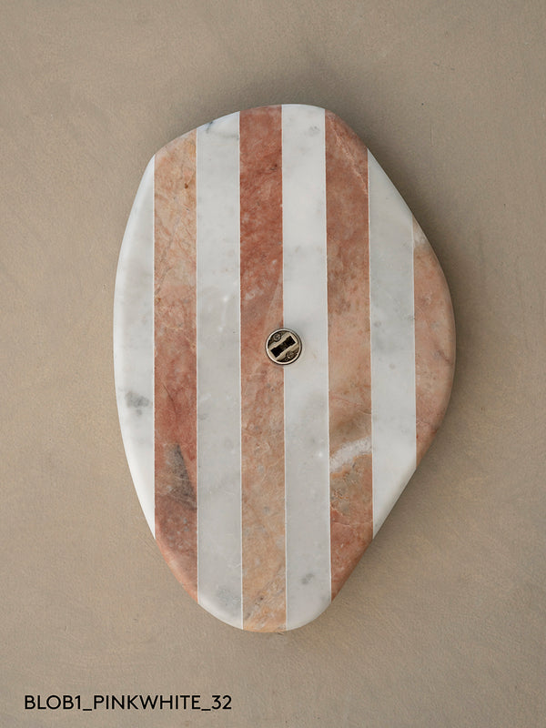 Blob Sconce #1 - Pink +White Striped
