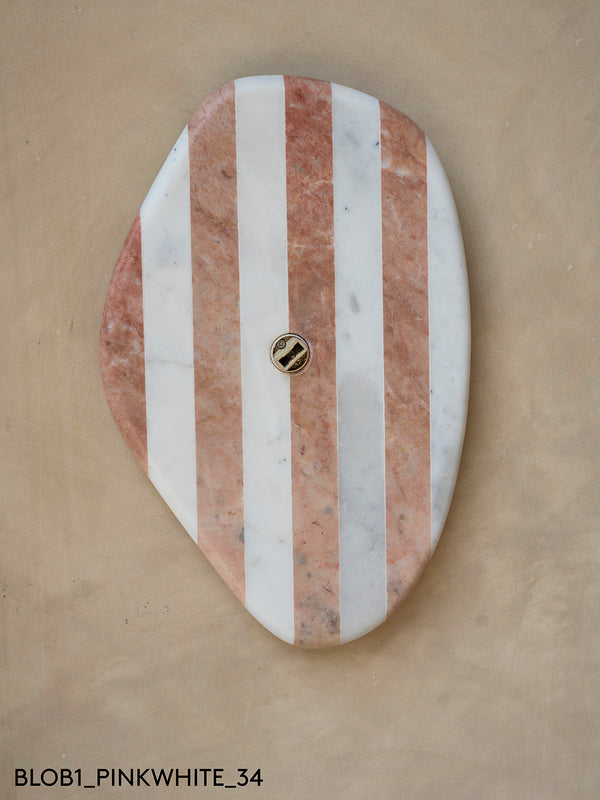 Blob Sconce #1 - Pink +White Striped