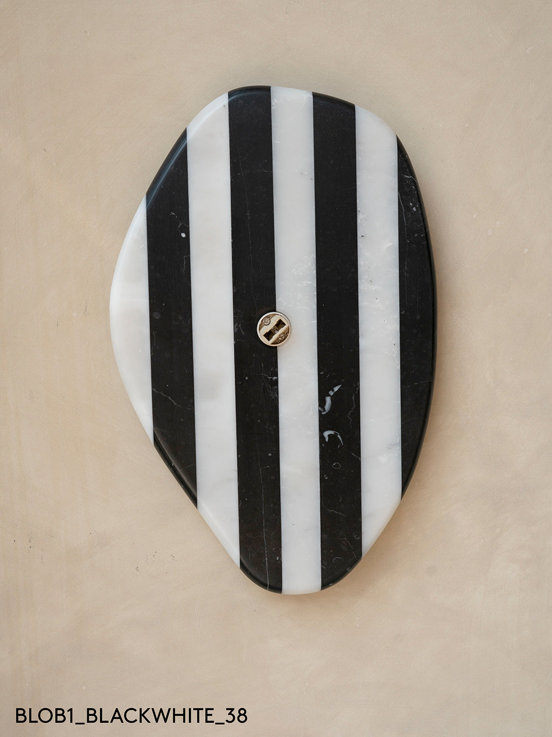 Blob Sconce #1 - Black + White Striped