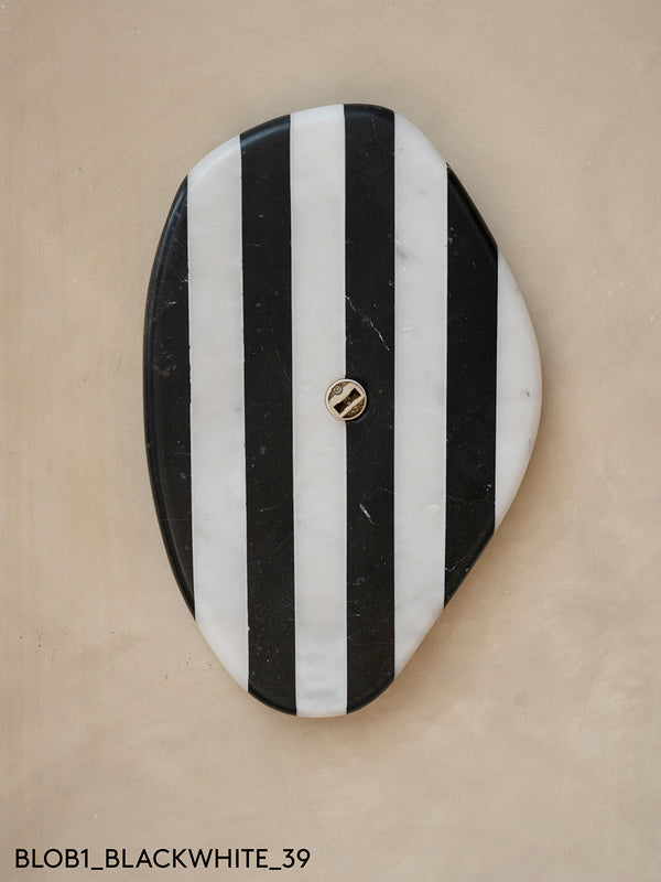 Blob Sconce #1 - Black + White Striped