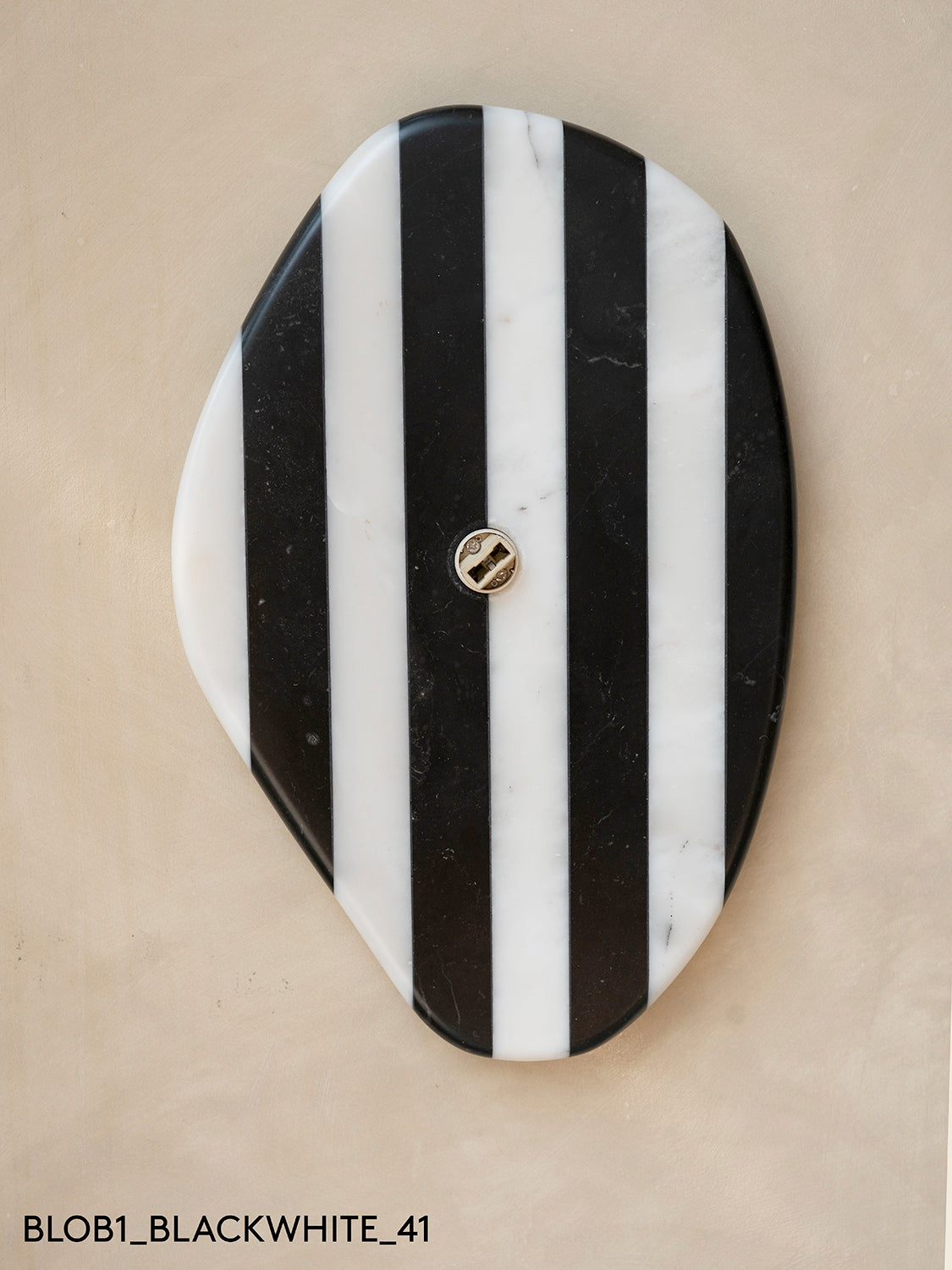 Blob Sconce #1 - Black + White Striped