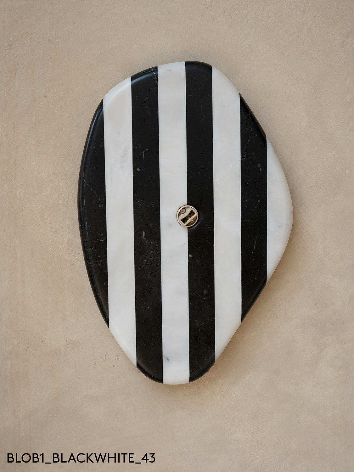 Blob Sconce #1 - Black + White Striped