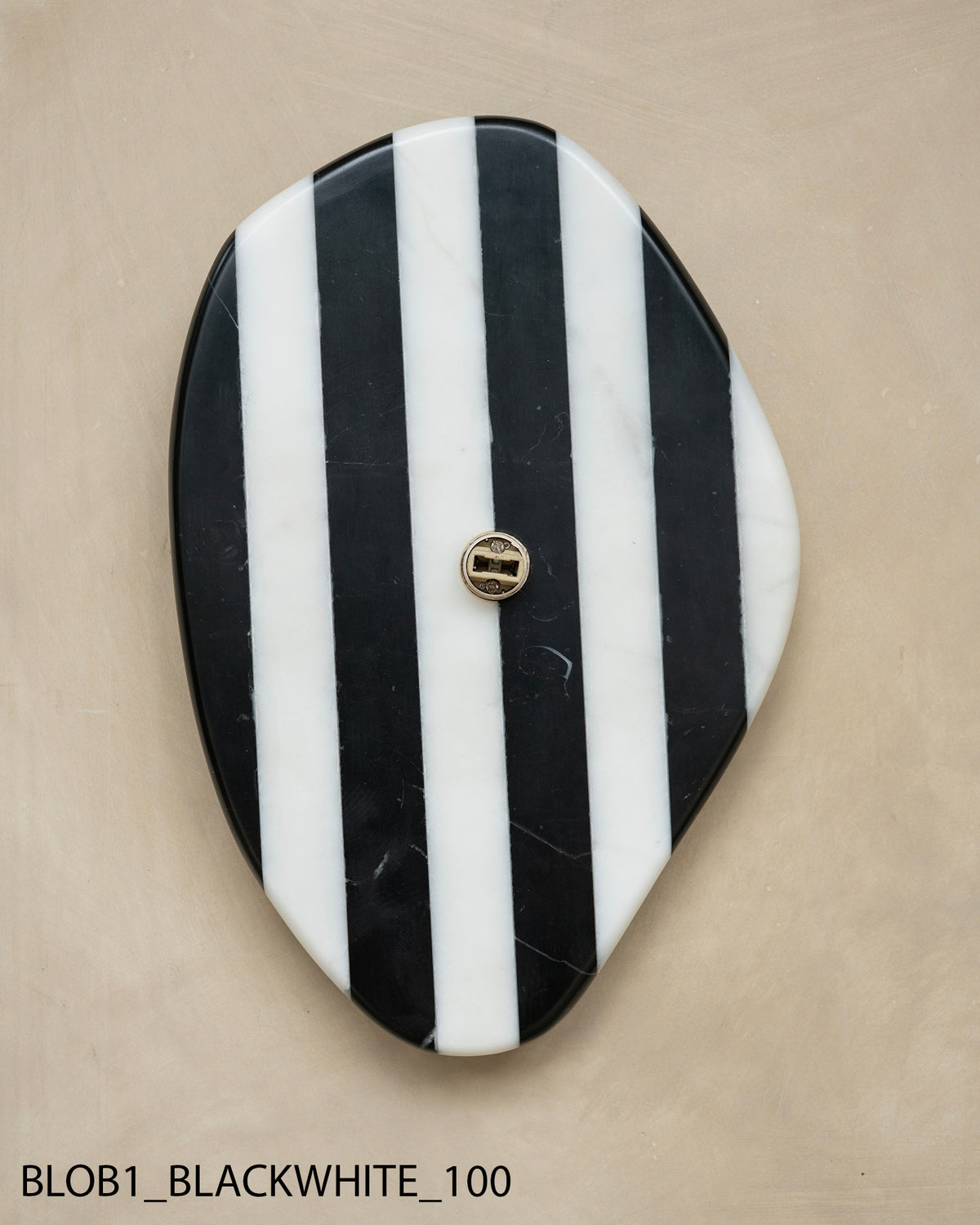 Blob Sconce #1 - Black + White Striped