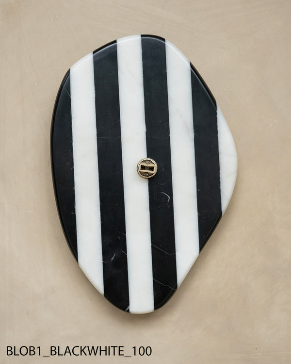 Blob Sconce #1 - Black + White Striped