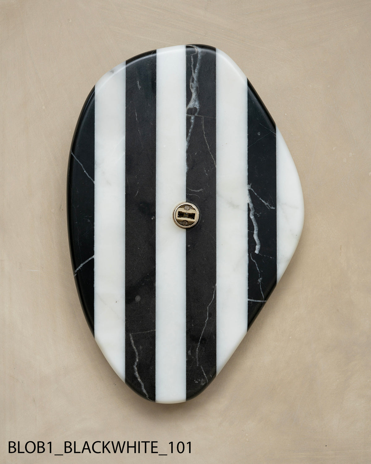 Blob Sconce #1 - Black + White Striped