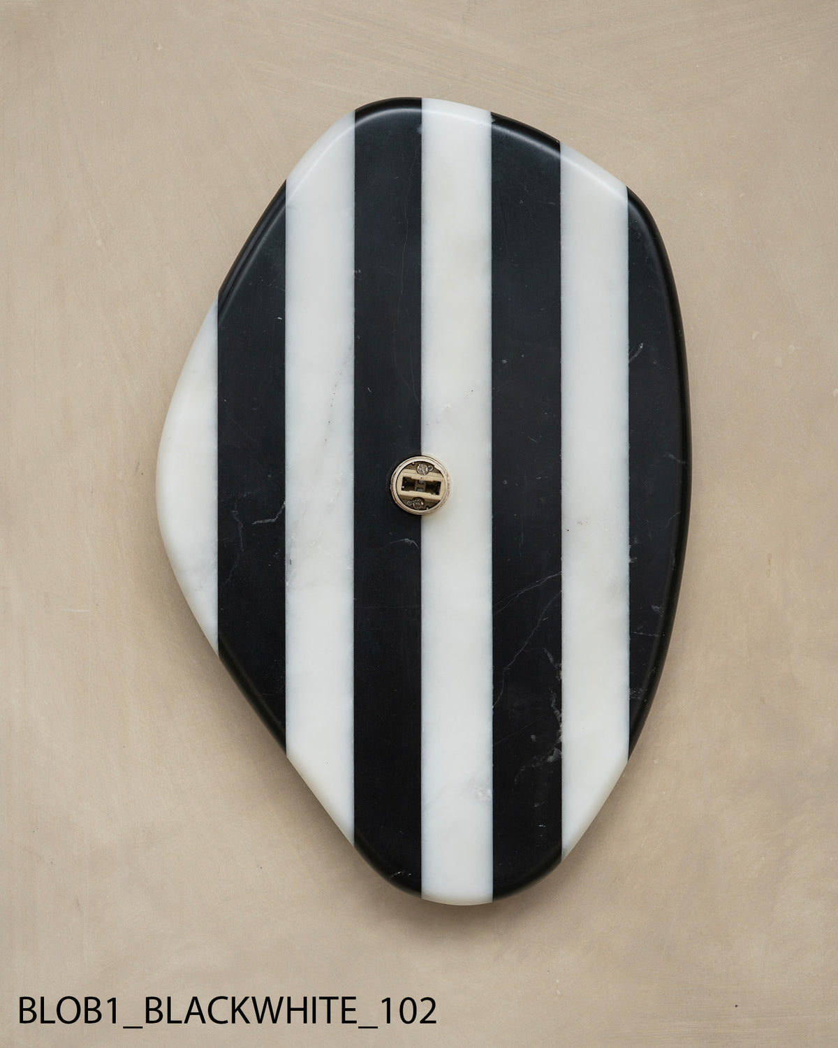 Blob Sconce #1 - Black + White Striped