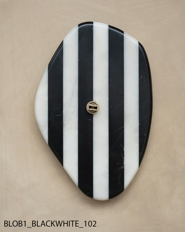 Blob Sconce #1 - Black + White Striped