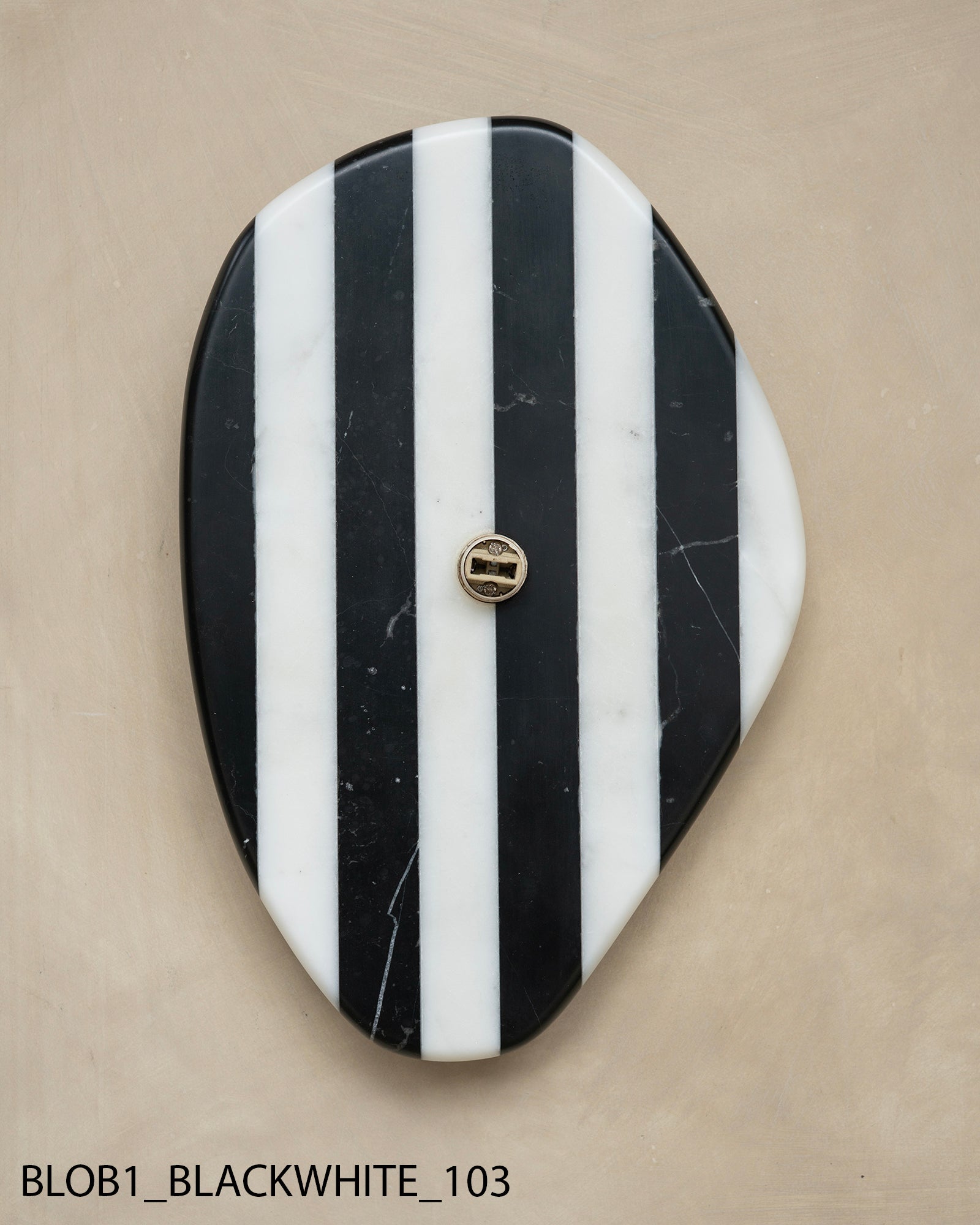 Blob Sconce #1 - Black + White Striped