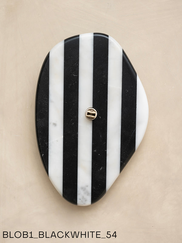 Blob Sconce #1 - Black + White Striped
