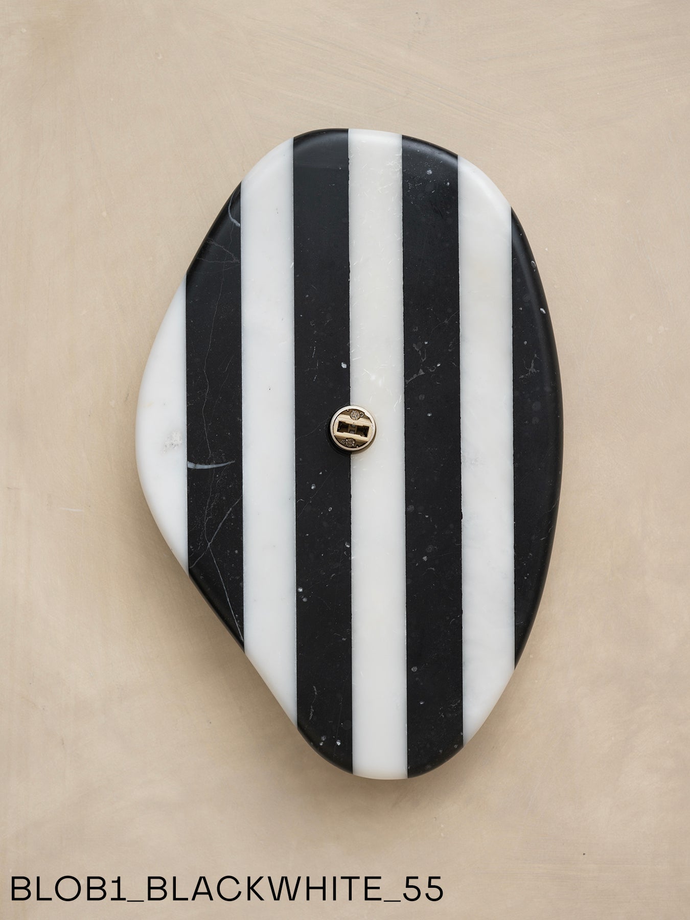 Blob Sconce #1 - Black + White Striped