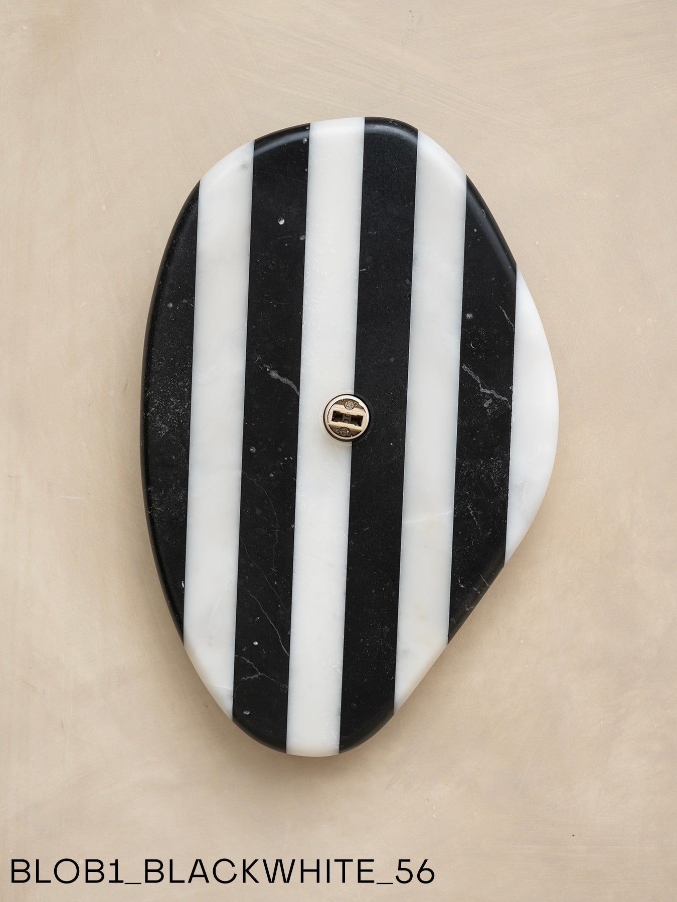 Blob Sconce #1 - Black + White Striped