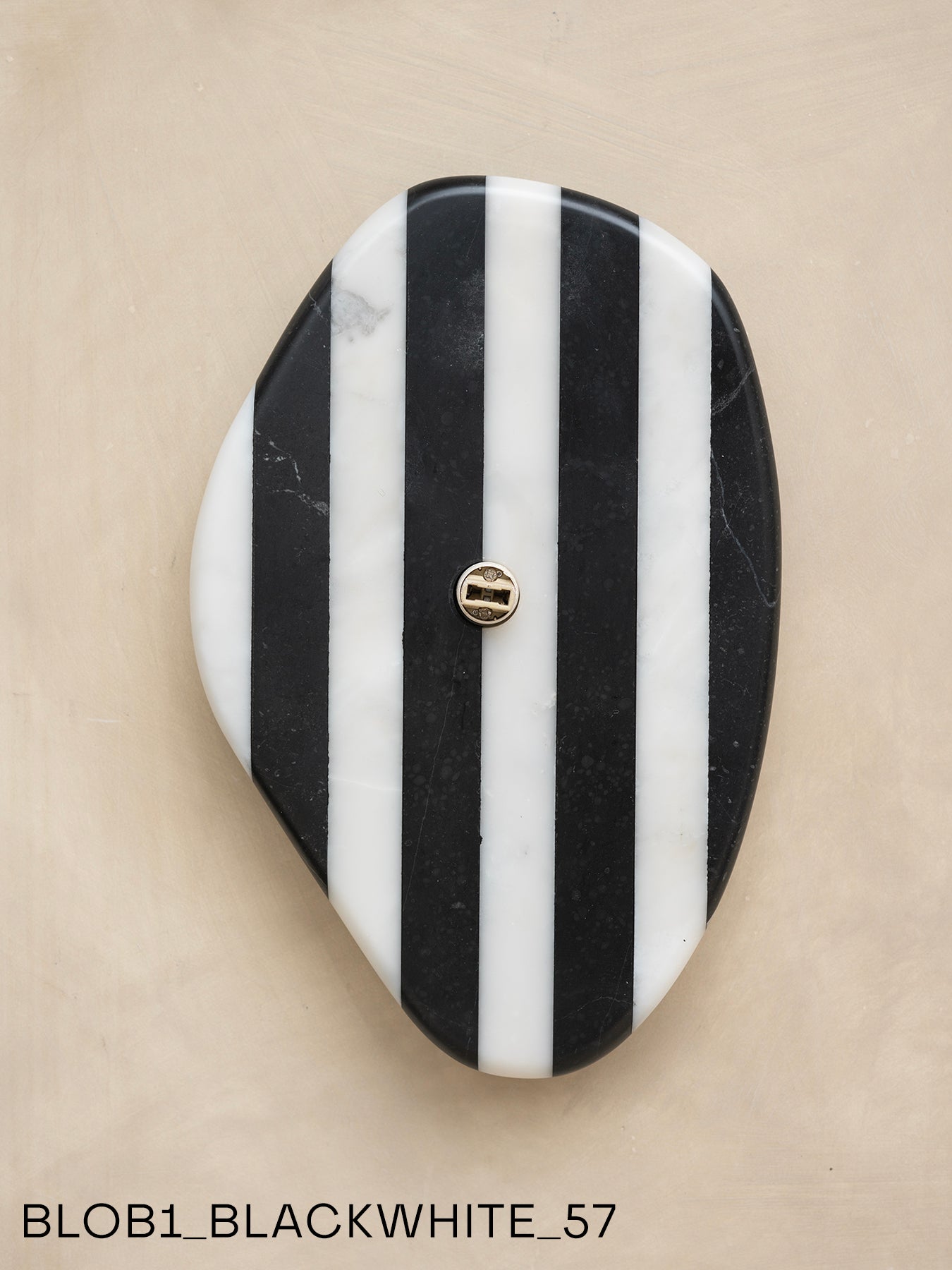 Blob Sconce #1 - Black + White Striped