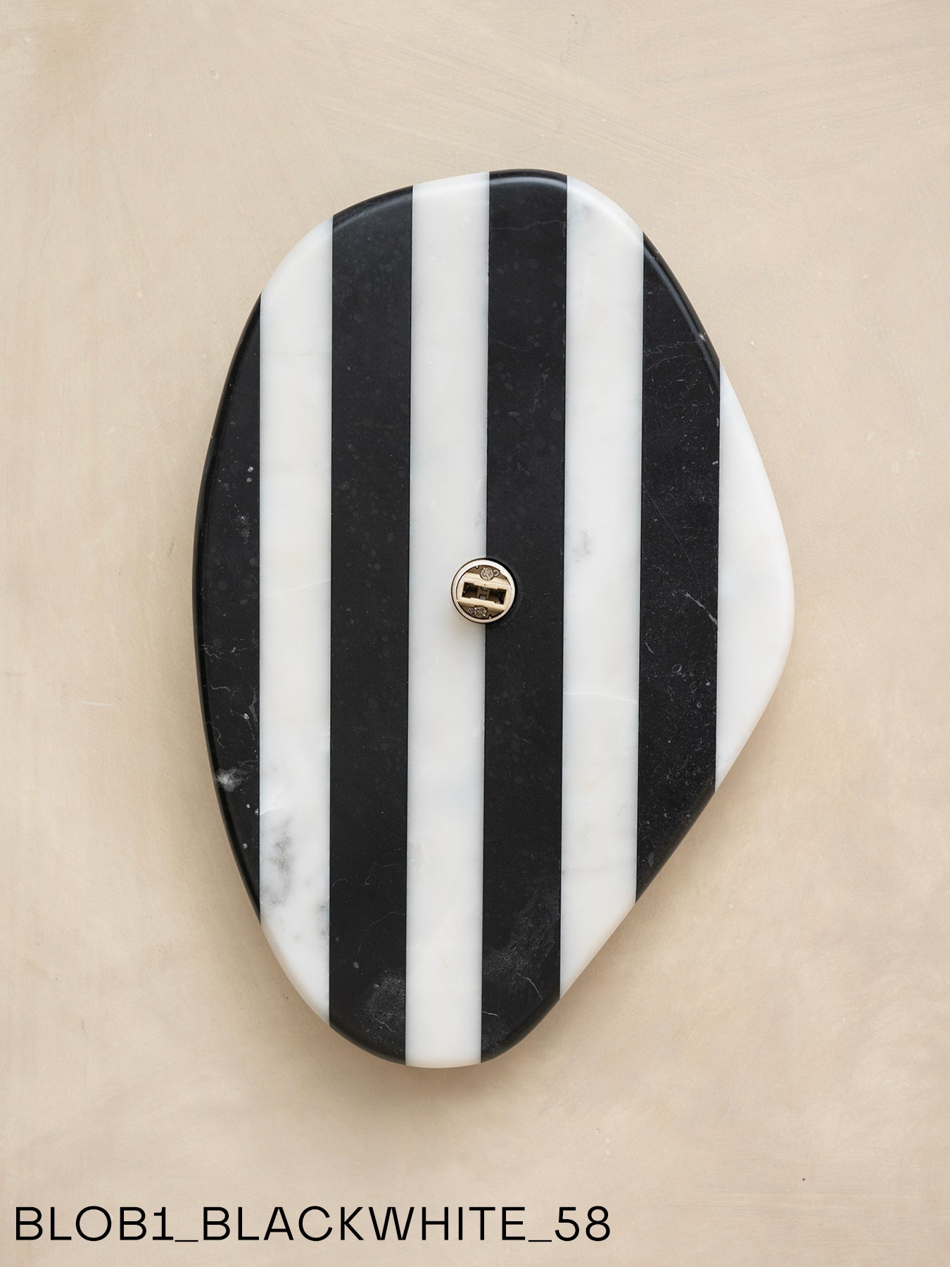 Blob Sconce #1 - Black + White Striped