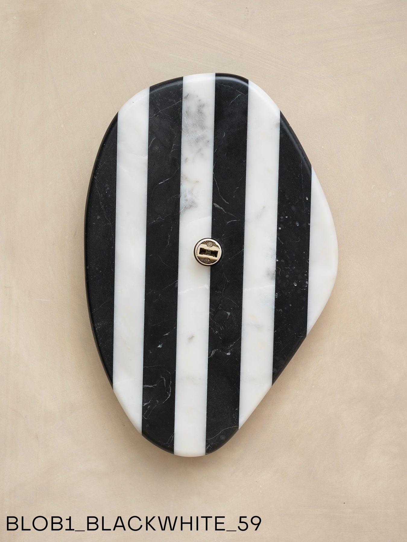 Blob Sconce #1 - Black + White Striped