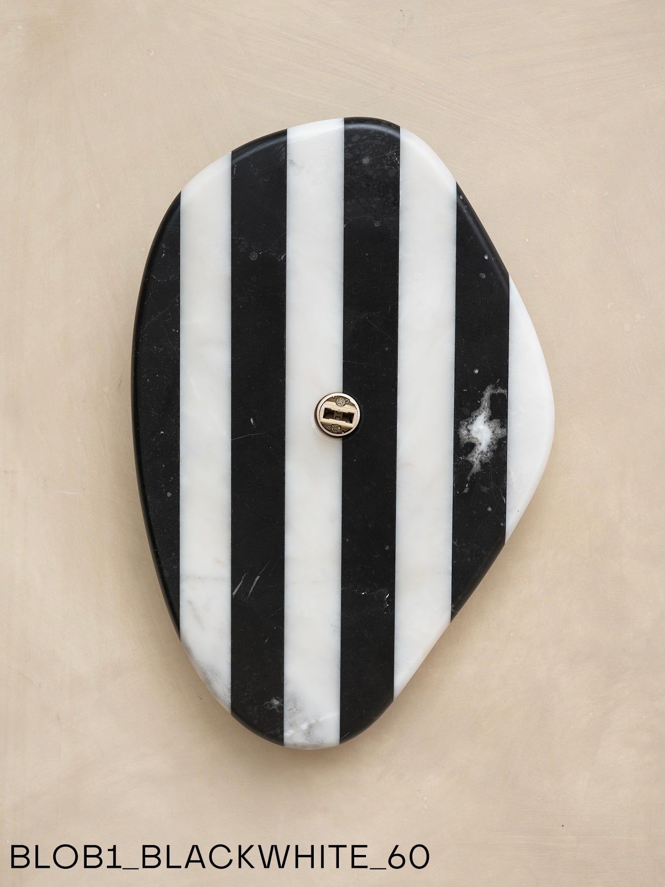 Blob Sconce #1 - Black + White Striped