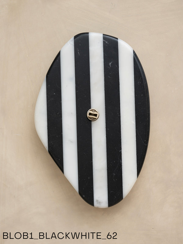 Blob Sconce #1 - Black + White Striped