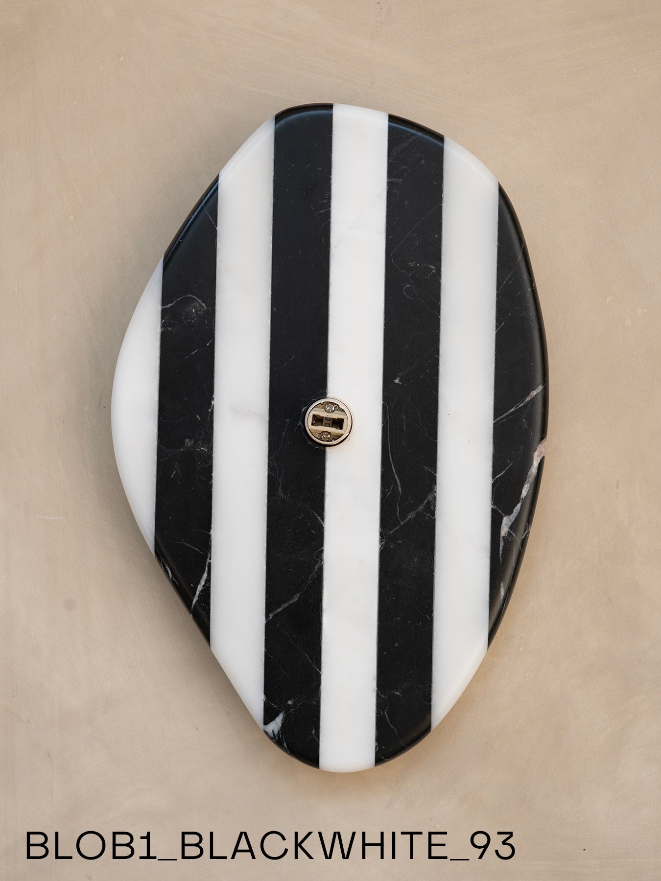 Blob Sconce #1 - Black + White Striped