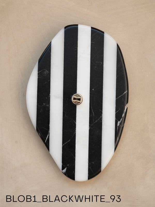 Blob Sconce #1 - Black + White Striped