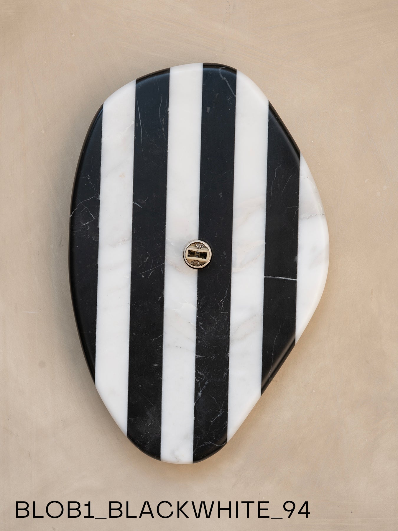 Blob Sconce #1 - Black + White Striped