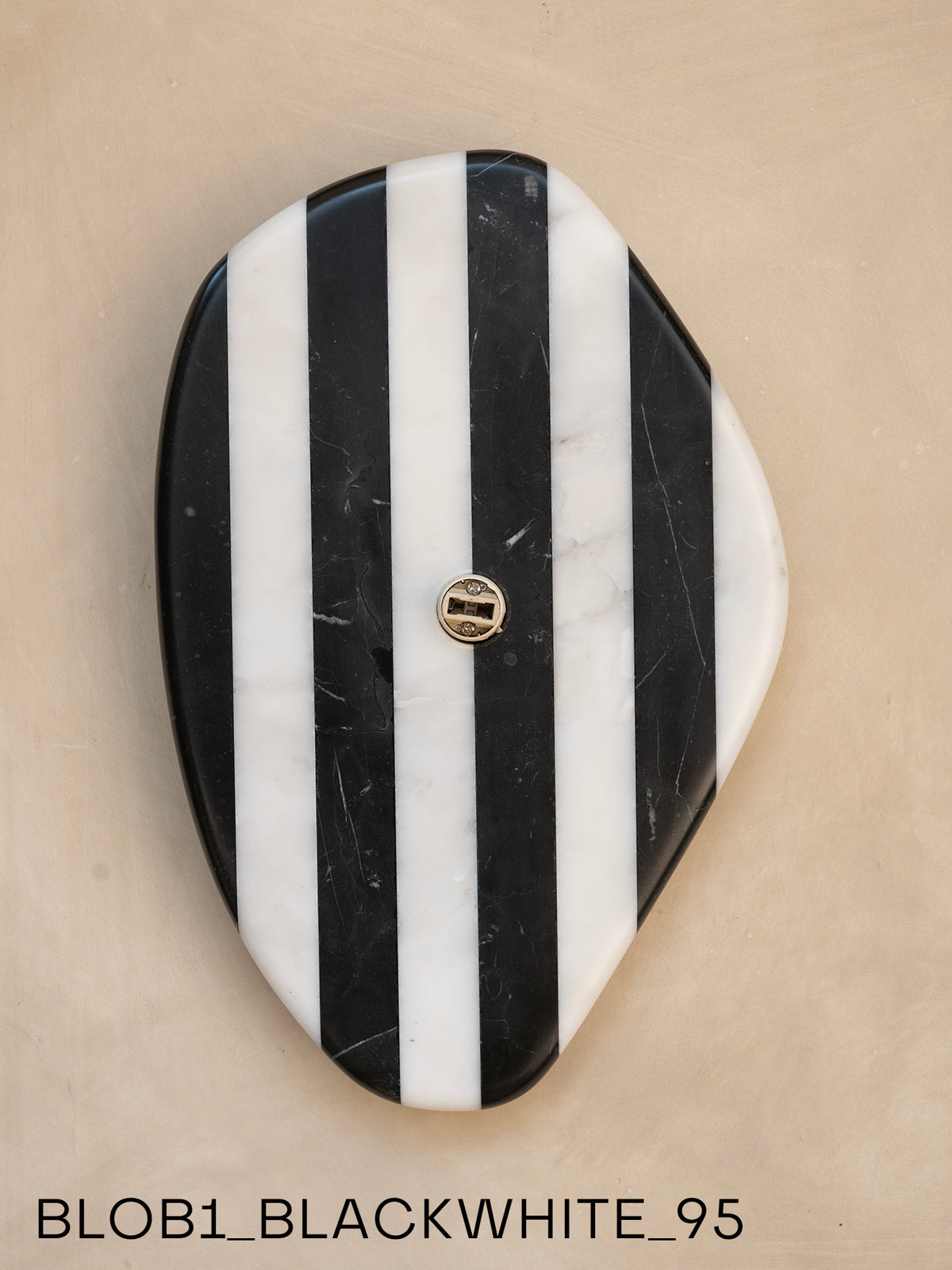 Blob Sconce #1 - Black + White Striped