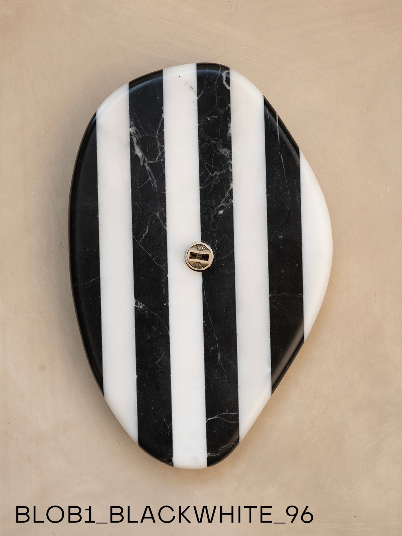 Blob Sconce #1 - Black + White Striped