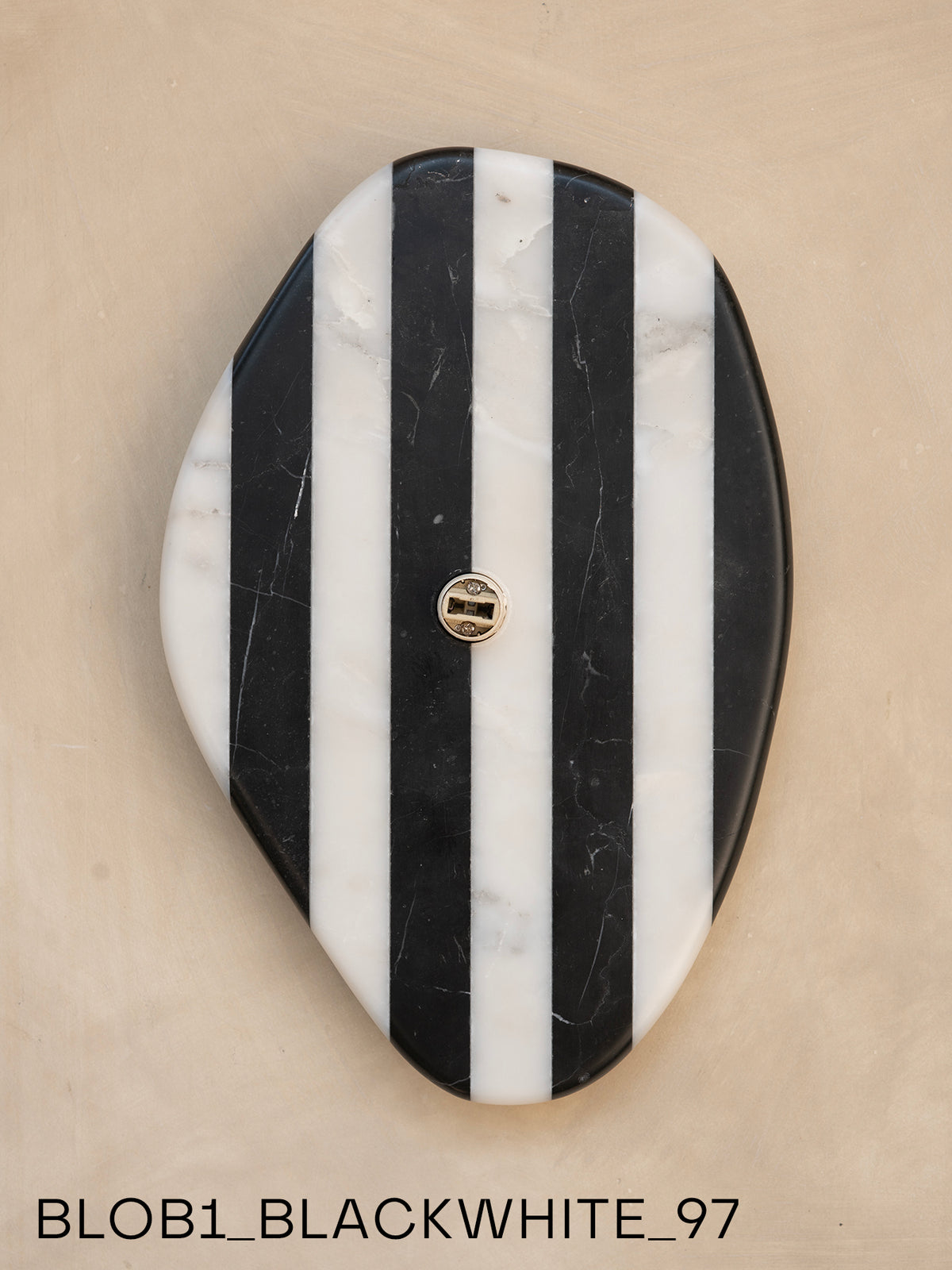 Blob Sconce #1 - Black + White Striped
