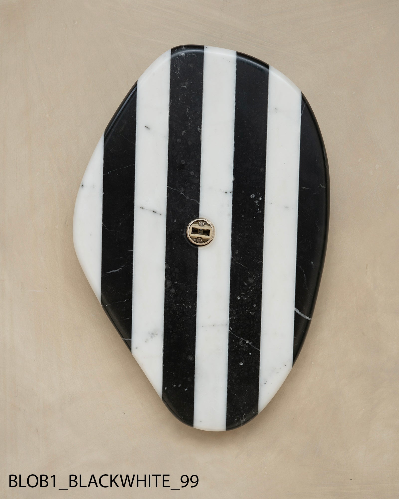 Blob Sconce #1 - Black + White Striped