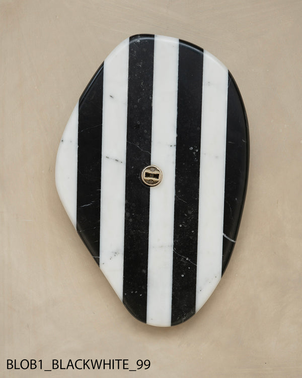 Blob Sconce #1 - Black + White Striped