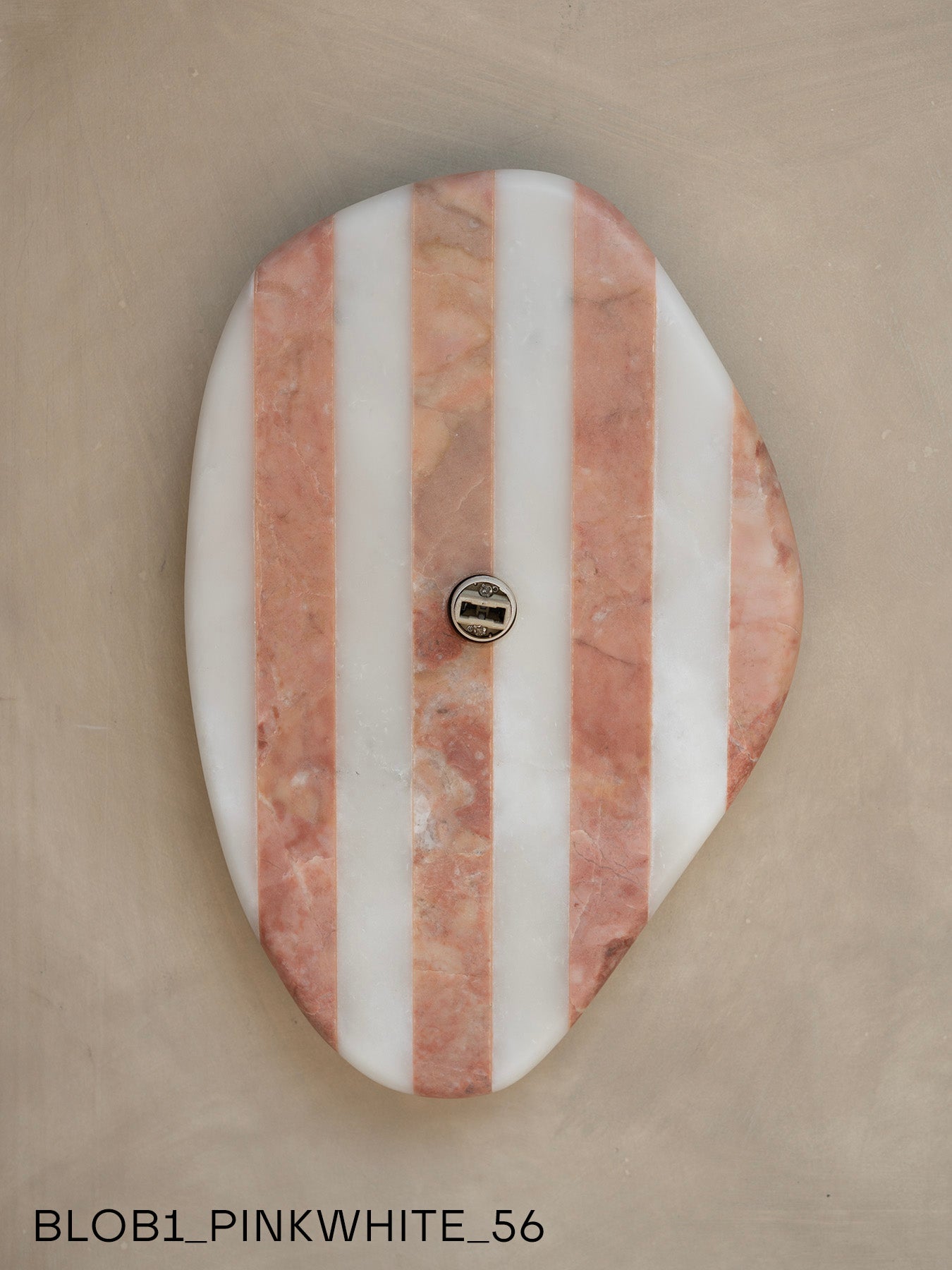 Blob Sconce #1 - Pink +White Striped
