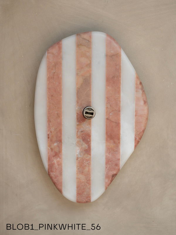 Blob Sconce #1 - Pink +White Striped