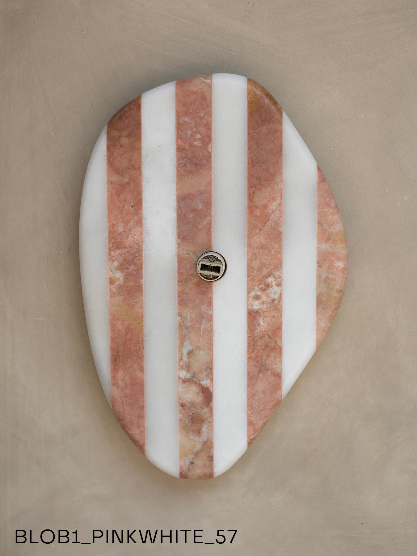 Blob Sconce #1 - Pink +White Striped