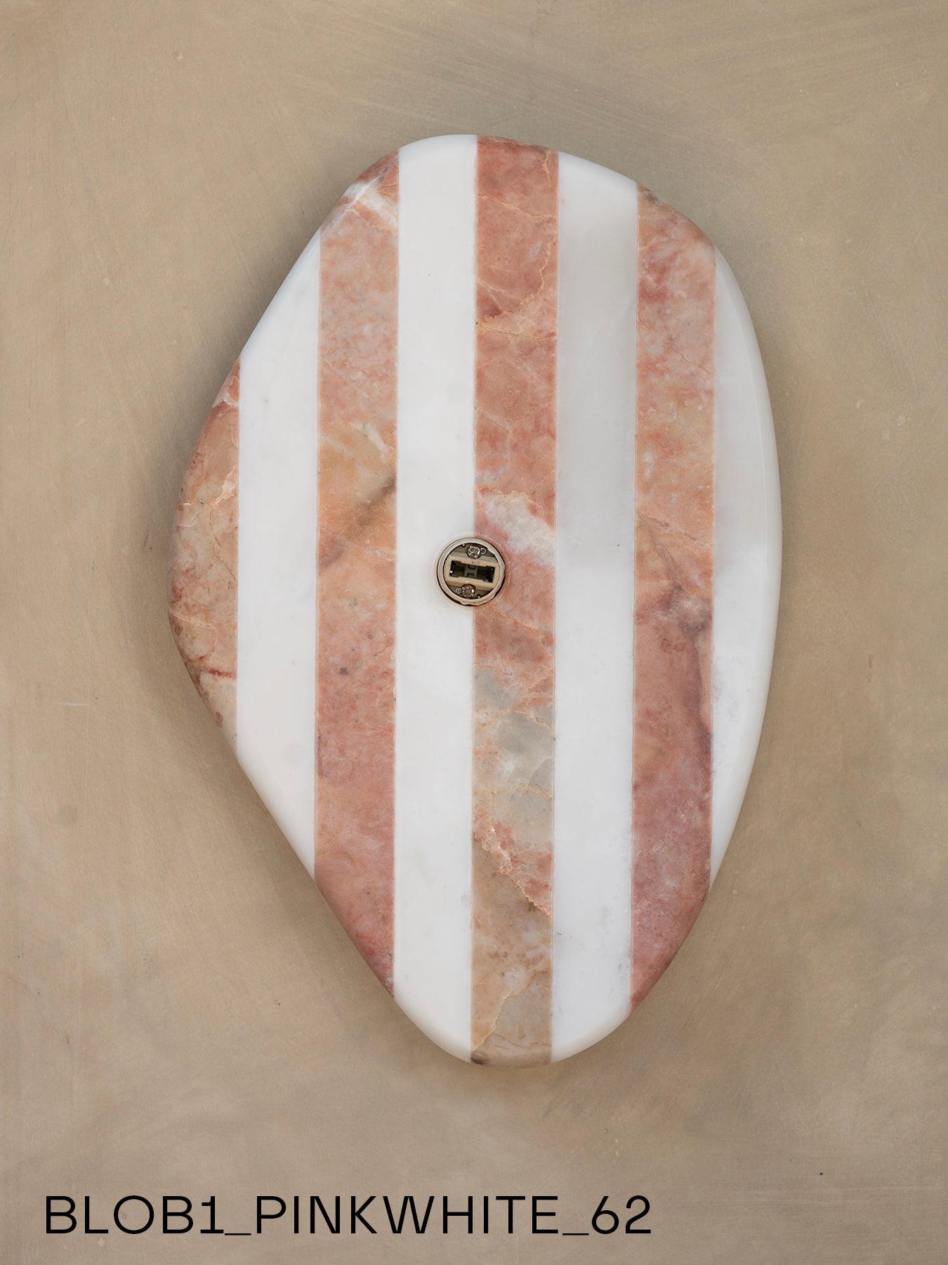 Blob Sconce #1 - Pink +White Striped