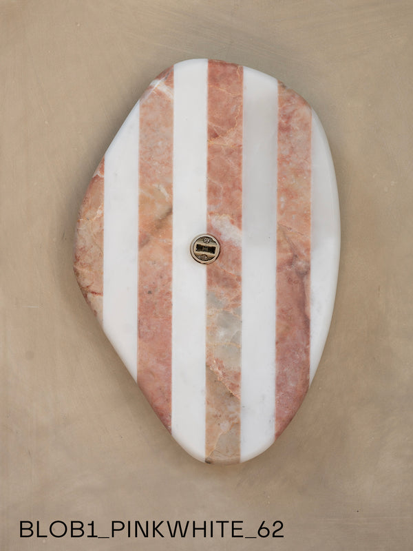 Blob Sconce #1 - Pink +White Striped