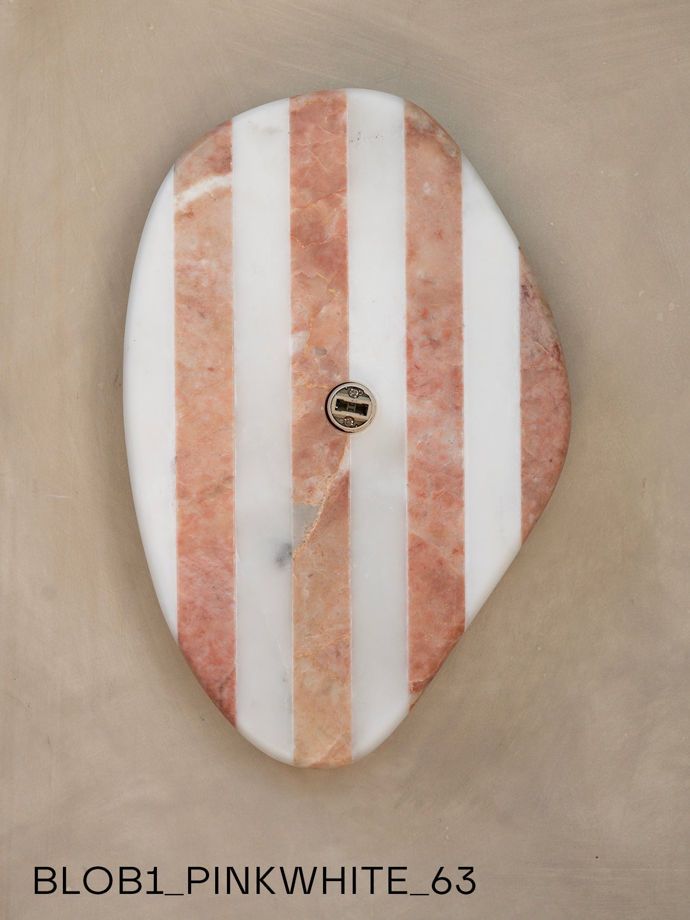 Blob Sconce #1 - Pink +White Striped