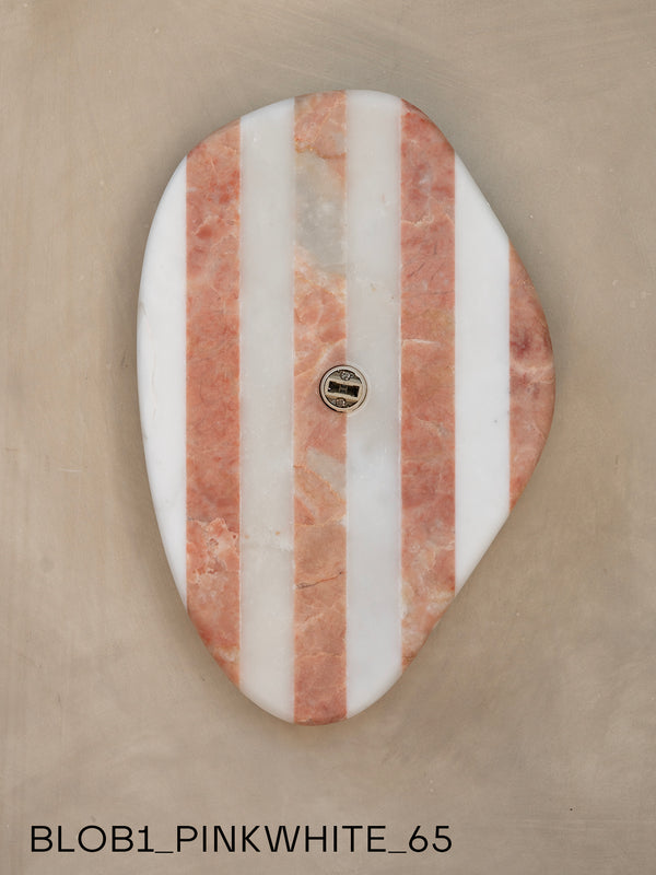 Blob Sconce #1 - Pink +White Striped