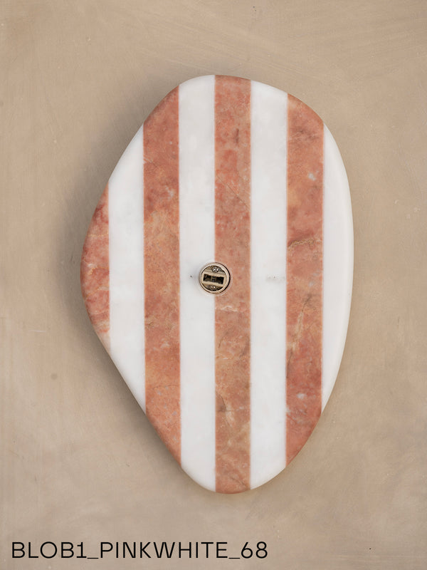 Blob Sconce #1 - Pink +White Striped