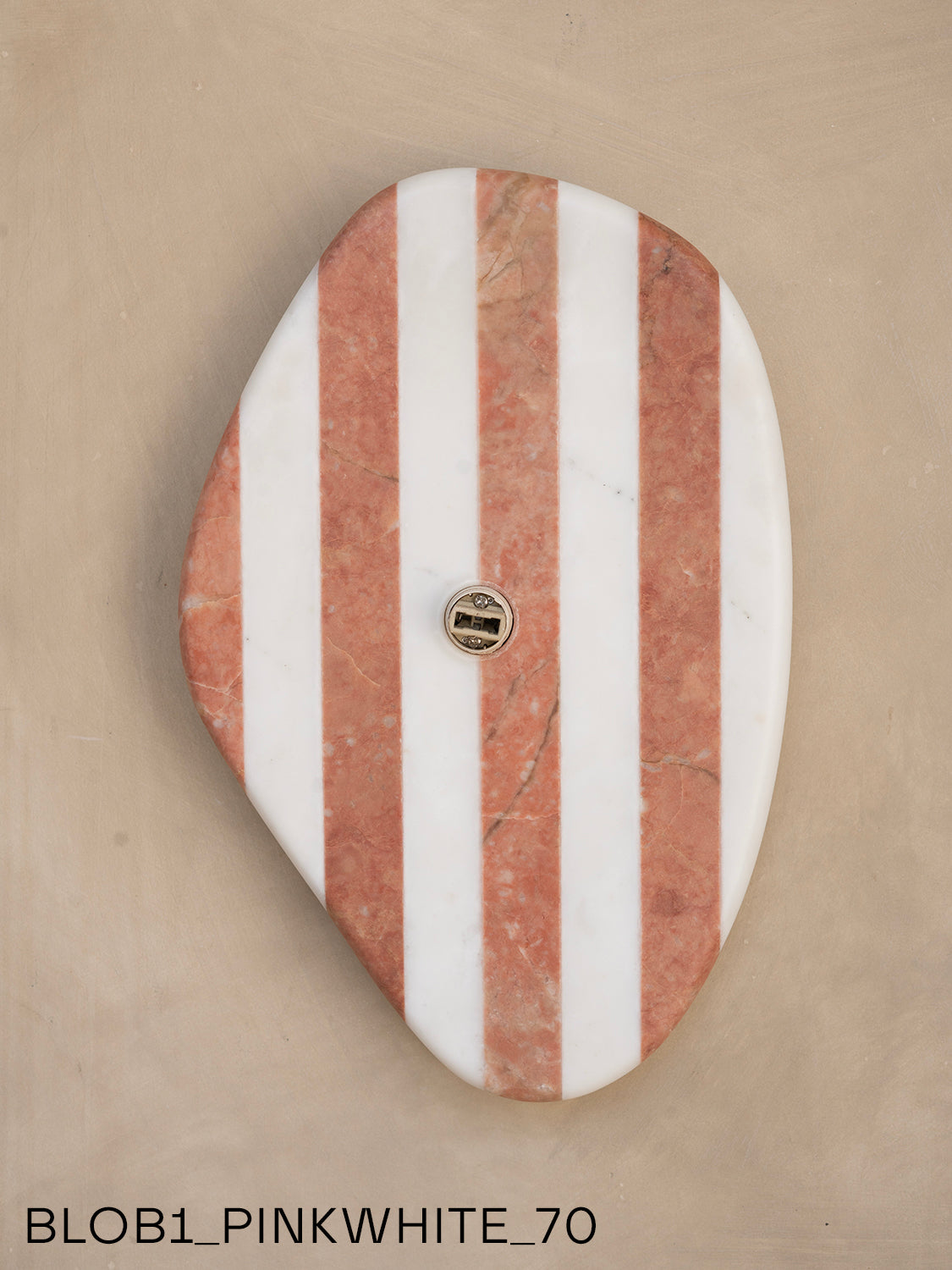Blob Sconce #1 - Pink +White Striped