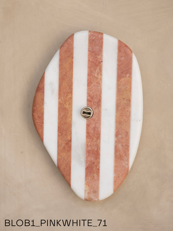 Blob Sconce #1 - Pink +White Striped