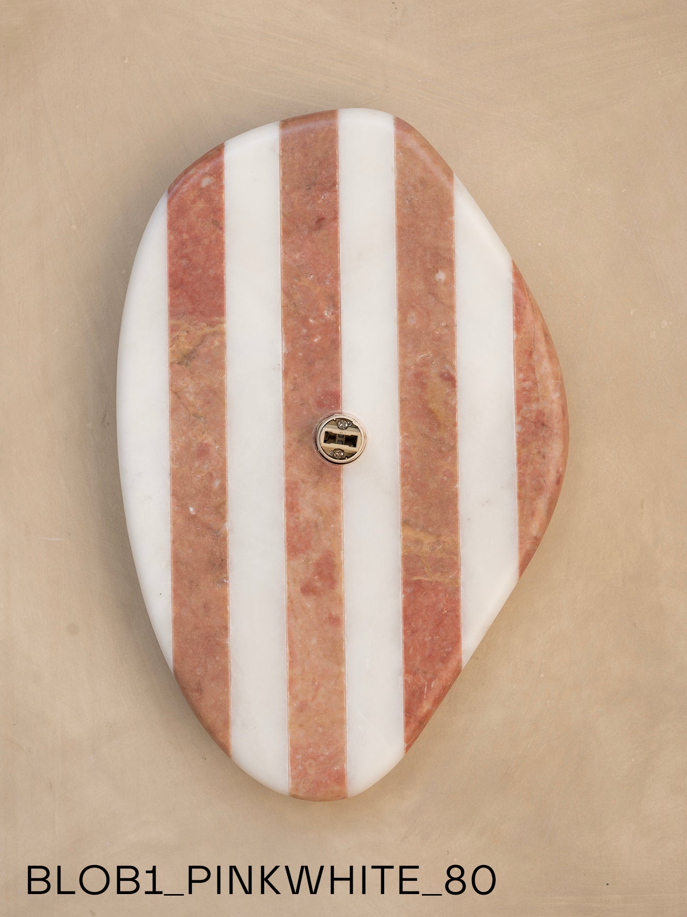 Blob Sconce #1 - Pink +White Striped
