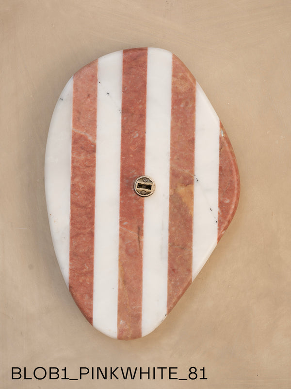 Blob Sconce #1 - Pink +White Striped
