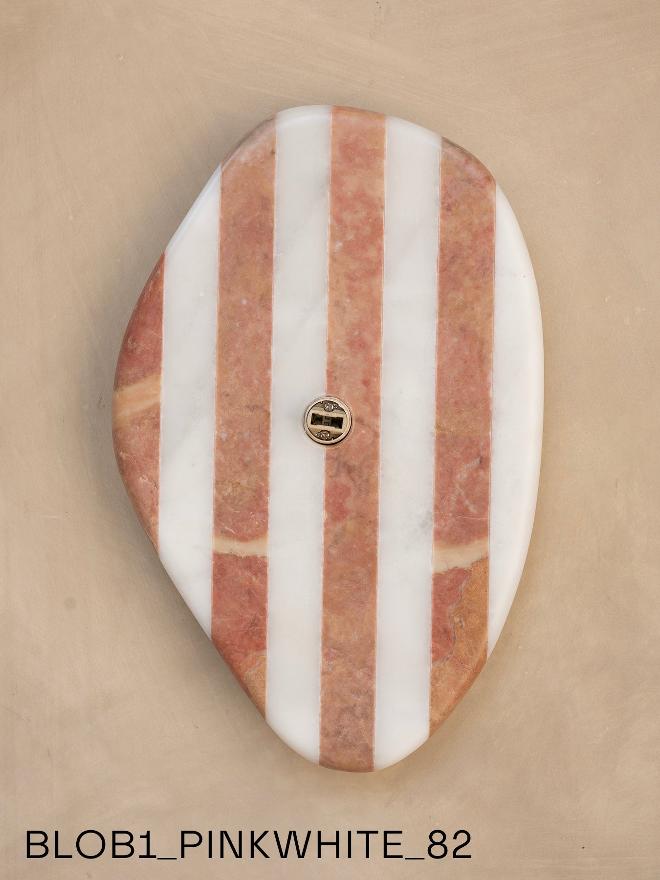 Blob Sconce #1 - Pink +White Striped