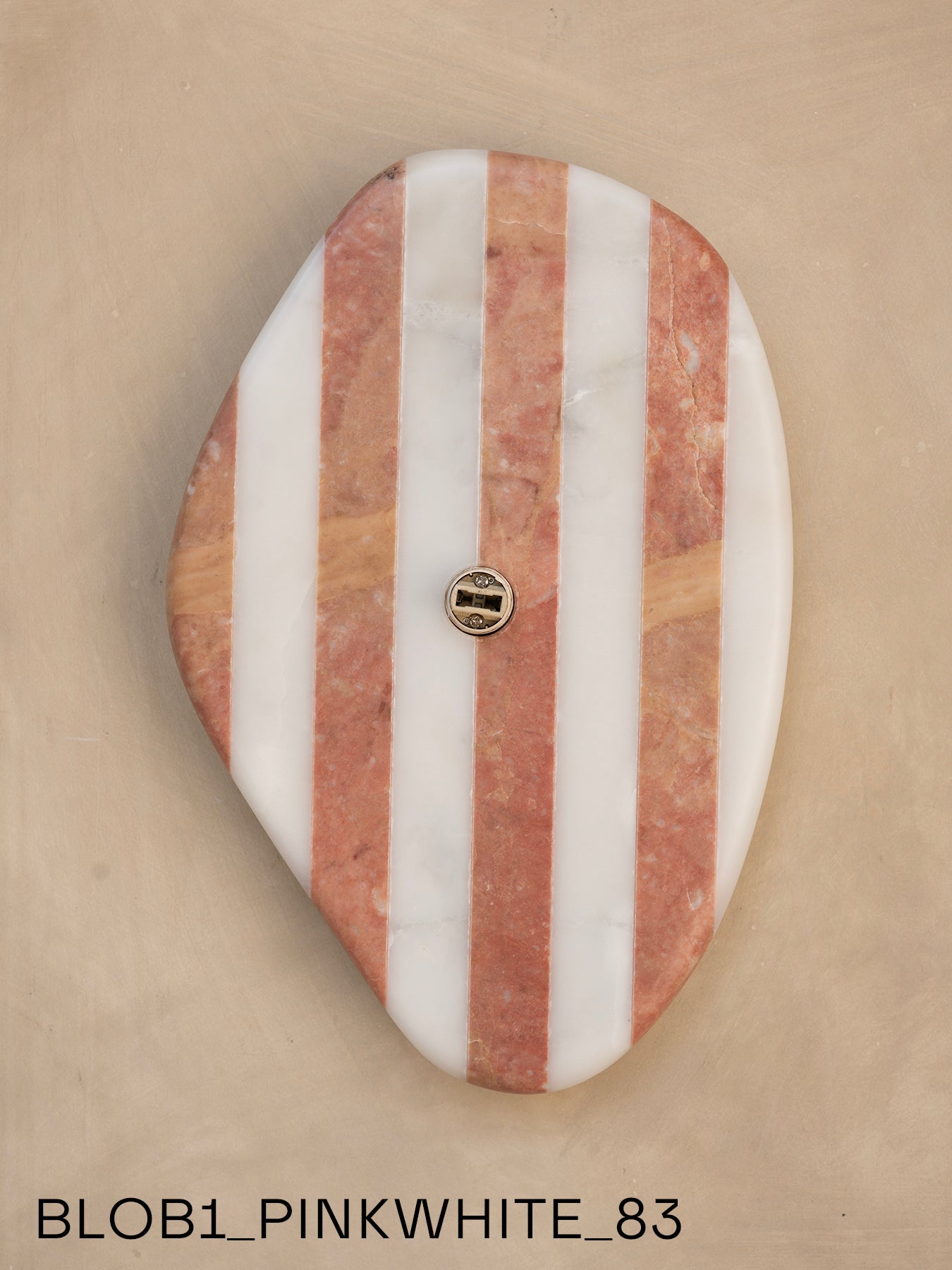 Blob Sconce #1 - Pink +White Striped