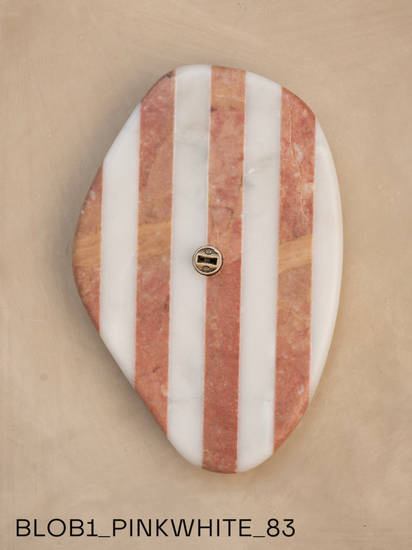 Blob Sconce #1 - Pink +White Striped