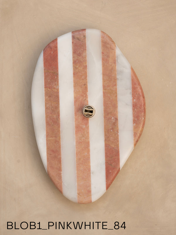 Blob Sconce #1 - Pink +White Striped