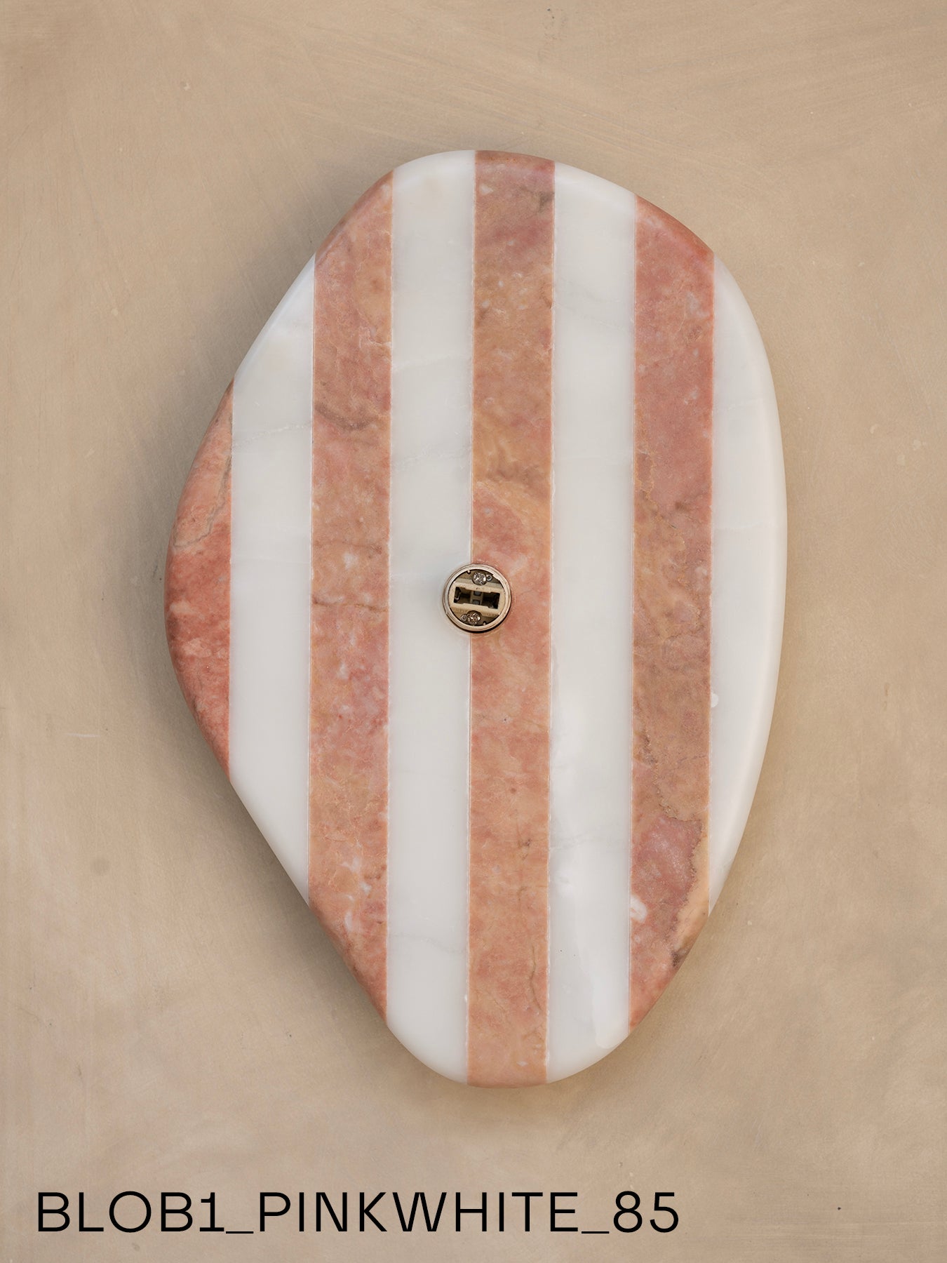 Blob Sconce #1 - Pink +White Striped