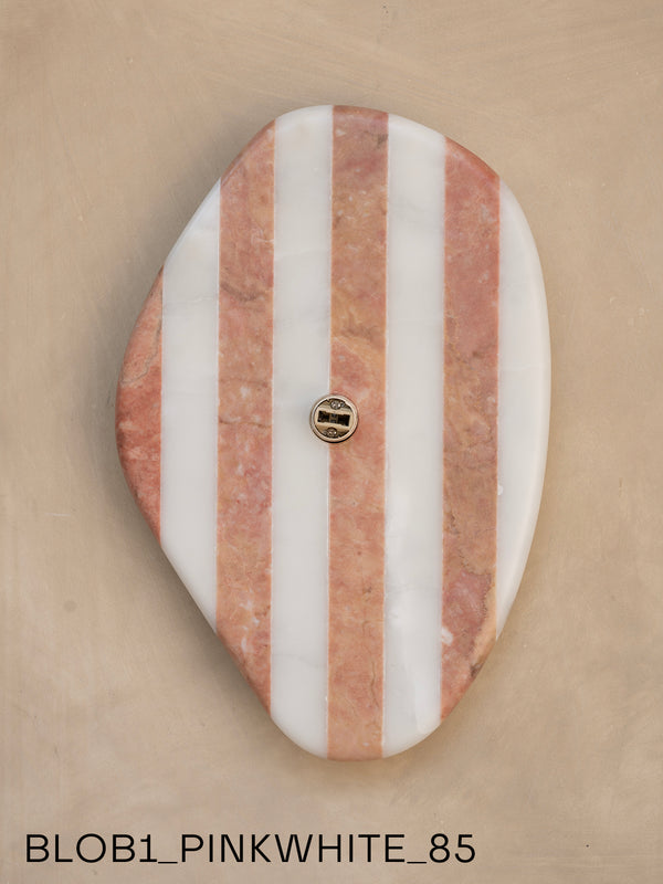 Blob Sconce #1 - Pink +White Striped
